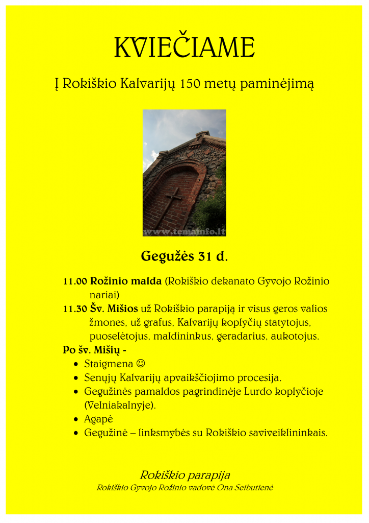 gegužės 31 kalvarijoms 150