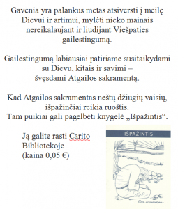 knygelė Išpažintis